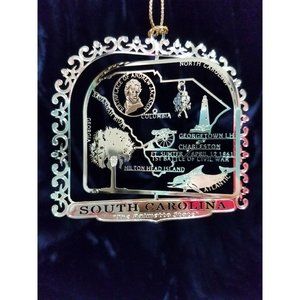 South Carolina Ornament Brass Palmetto State SC Collectable Christmas